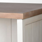 Fairview White and Brown Solid Wood Kitchen Island - Dekor Butik