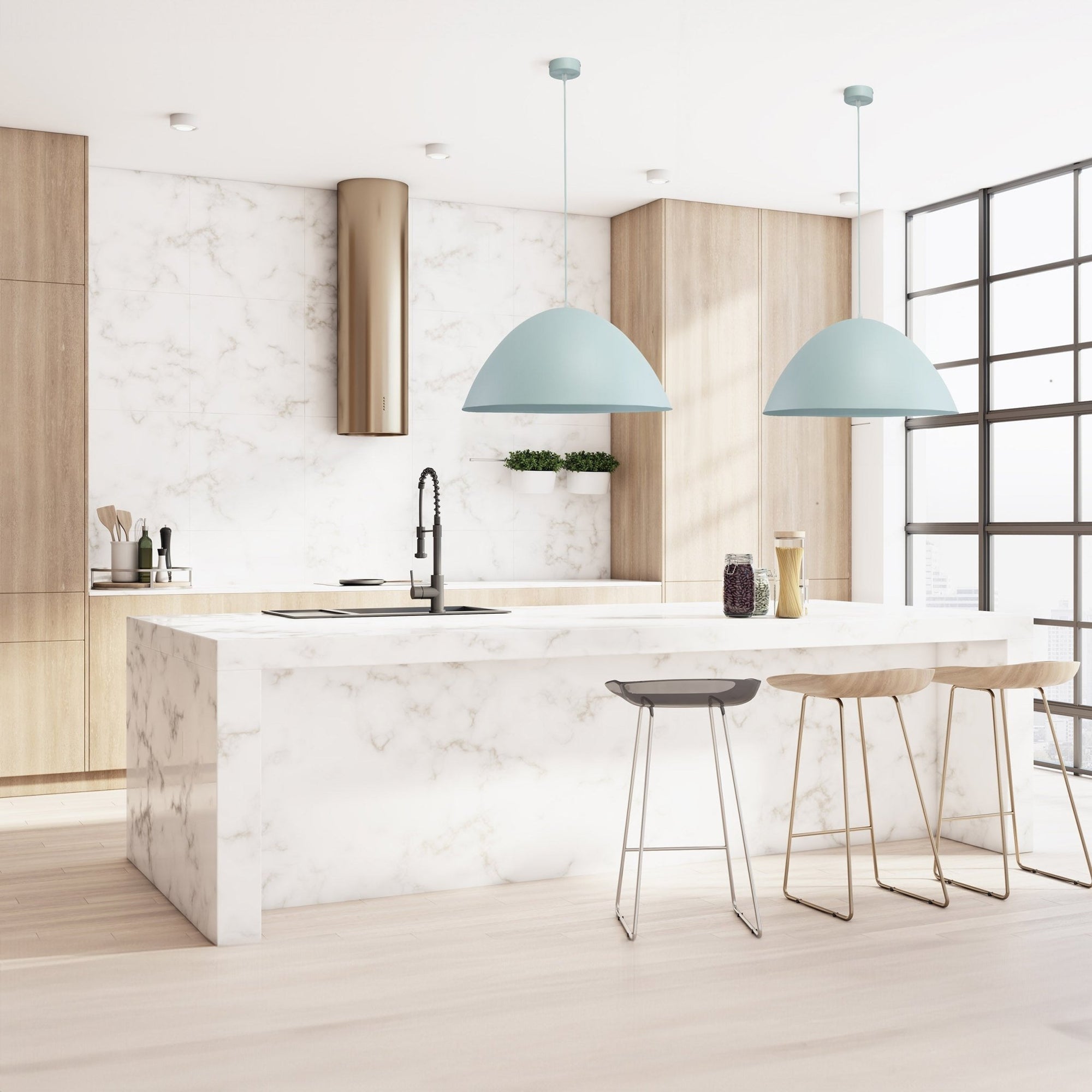 FARO Large Dome Pendant Light for Kitchen Island & Dining Table - Dekor Butik