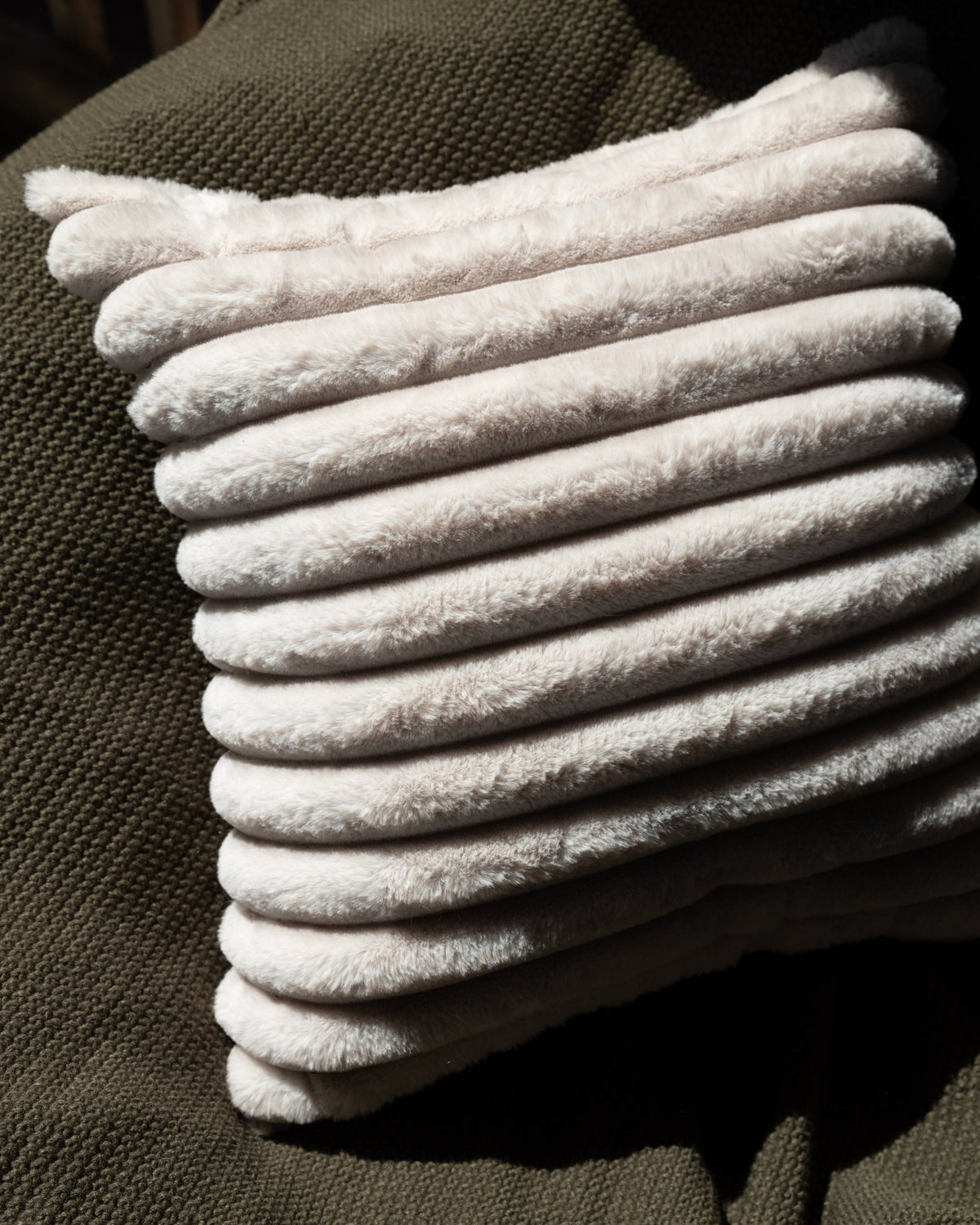 Decorative CushionsFaux Fur Taupe Textured Pillow - Dekor Butik