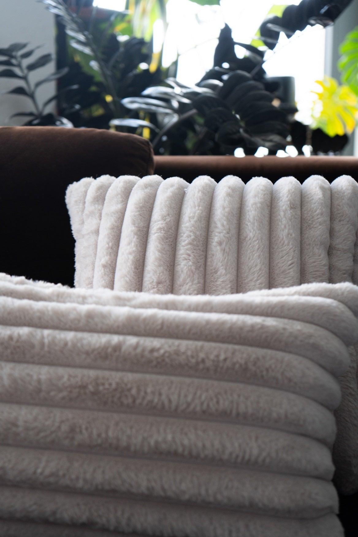 Decorative CushionsFaux Fur Taupe Textured Pillow - Dekor Butik