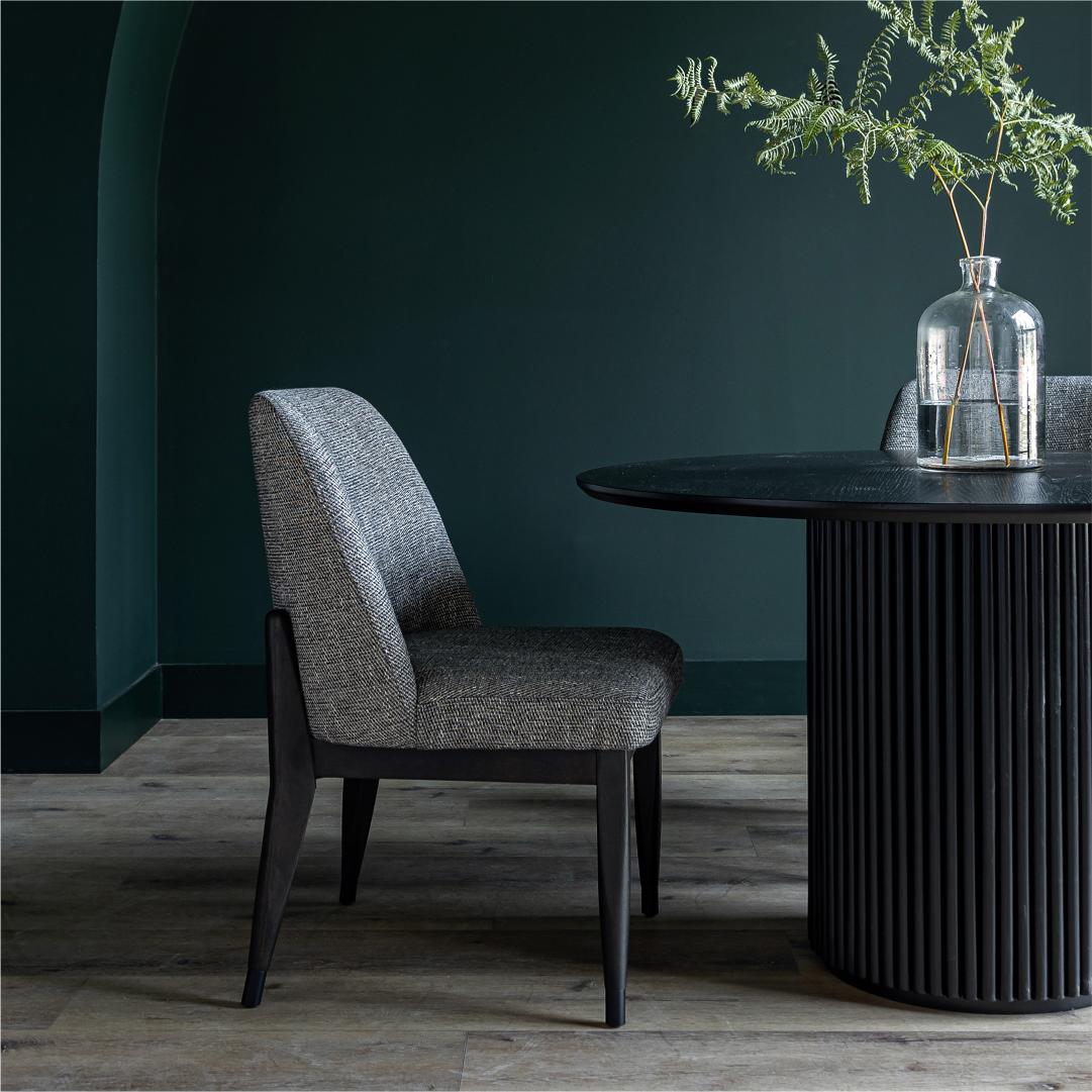 baseFawcett Dining Chair - Dark Base - Pepper - Dekor Butik