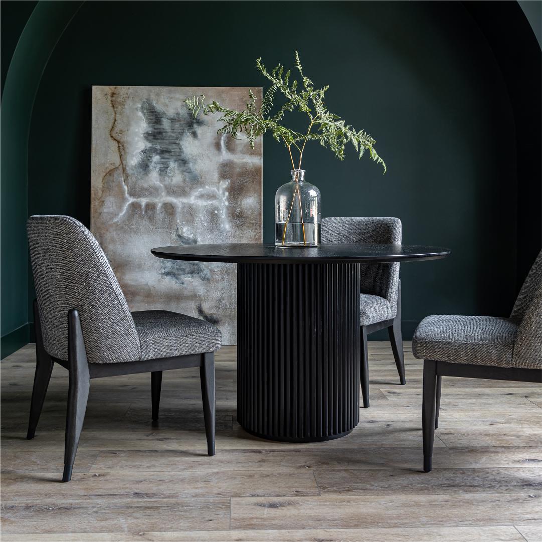 baseFawcett Dining Chair - Dark Base - Pepper - Dekor Butik