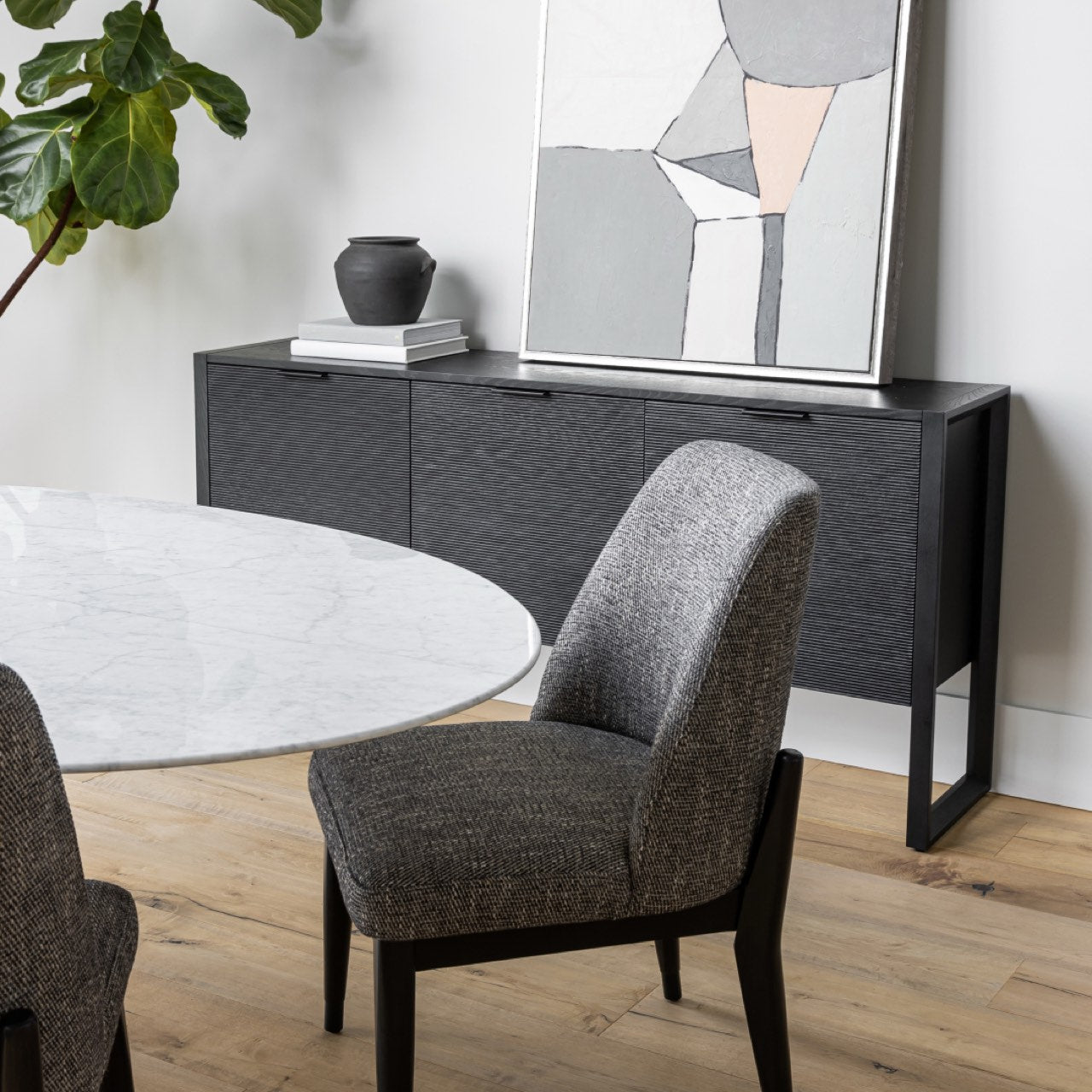 baseFawcett Dining Chair - Dark Base - Pepper - Dekor Butik