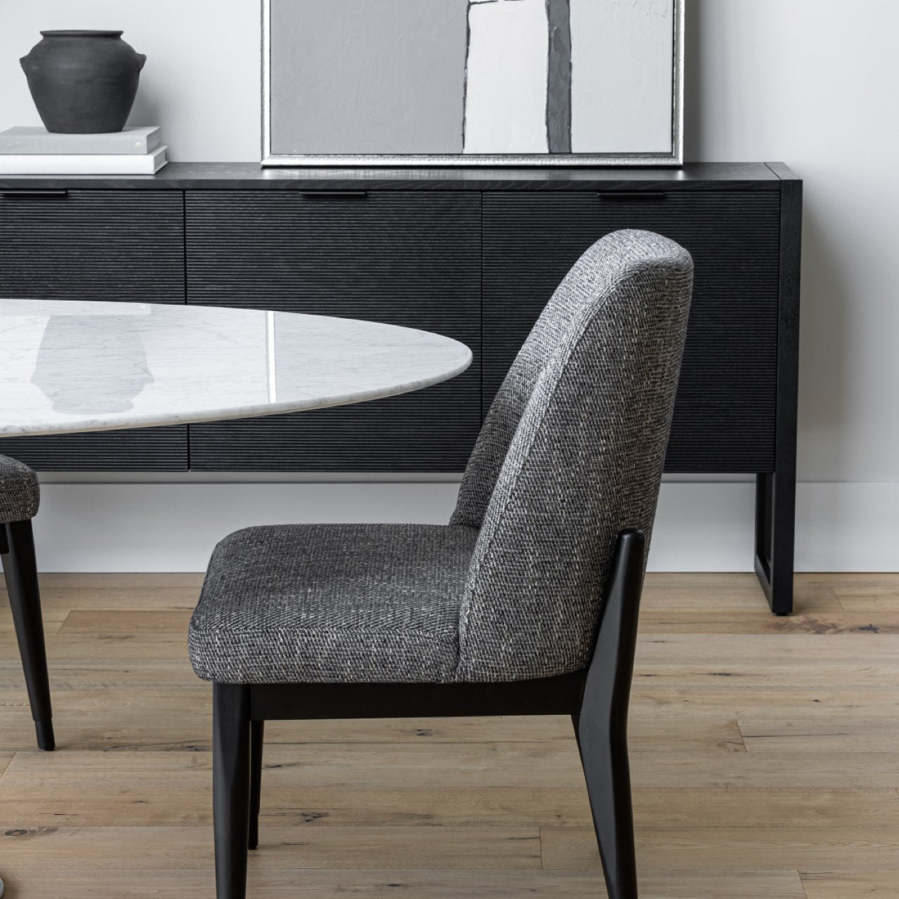baseFawcett Dining Chair - Dark Base - Pepper - Dekor Butik