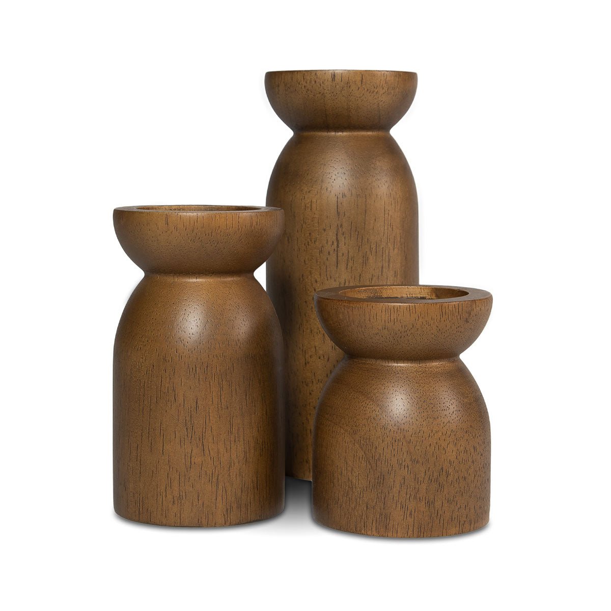 Fawn Pillar Candle Holder (Set of 3) - Smoked Chestnut - Dekor Butik