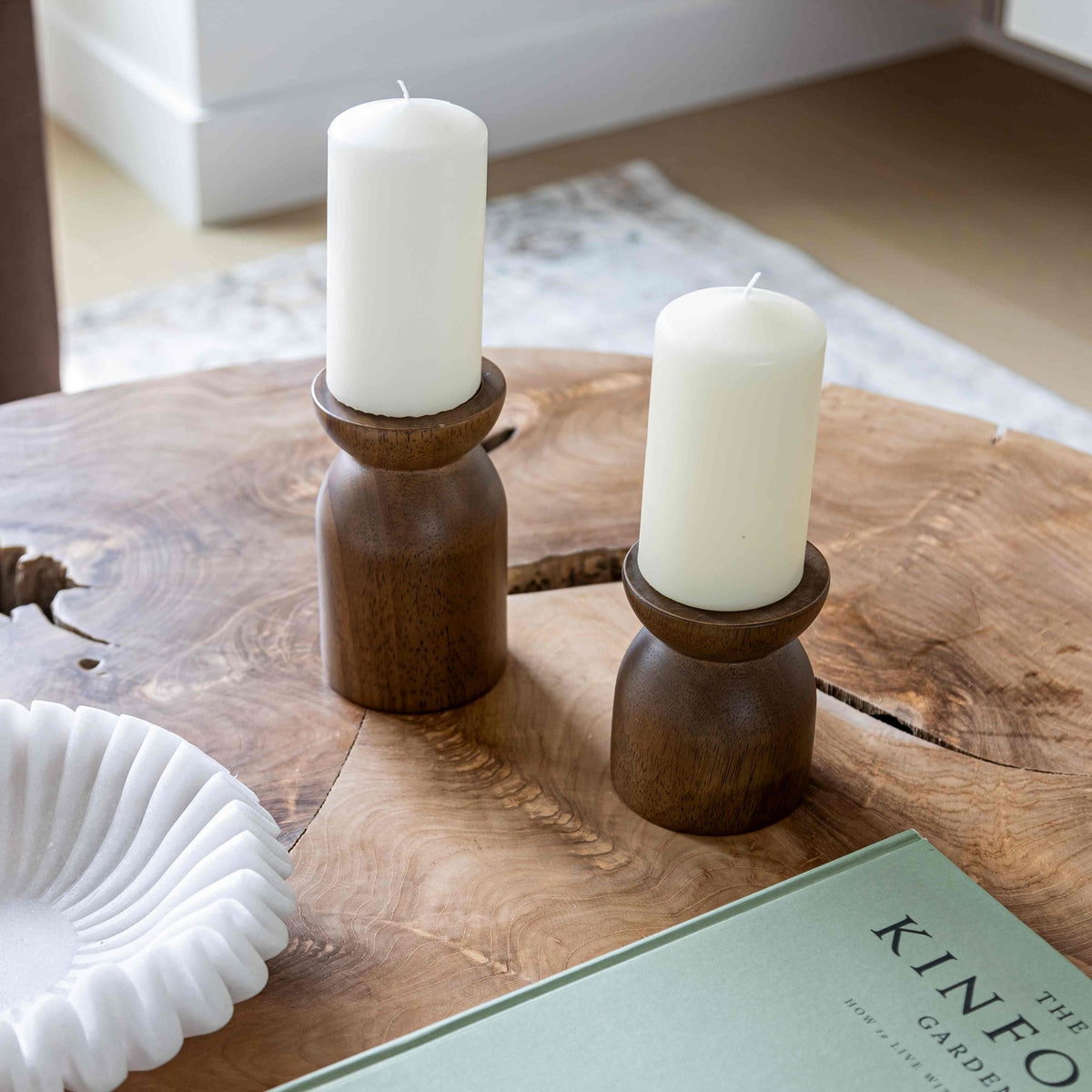 Fawn Pillar Candle Holder (Set of 3) - Smoked Chestnut - Dekor Butik