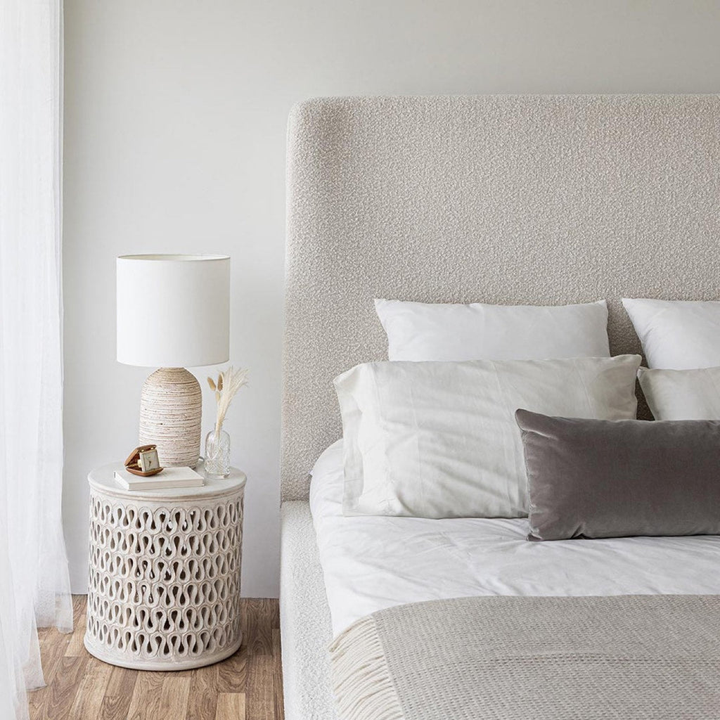 baseFaye King Bed - Off White - Dekor Butik