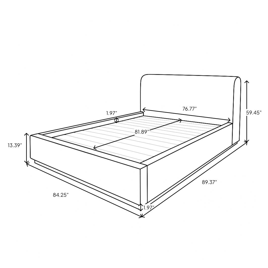 baseFaye King Bed Short - Perfect Taupe - Dekor Butik