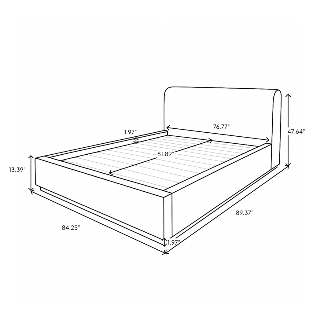 Faye King Storage Bed Short - Perfect Taupe - Dekor Butik