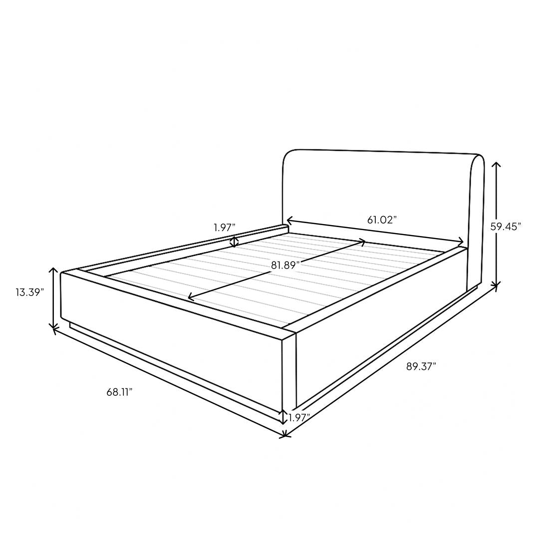 baseFaye Queen Bed Short - Perfect Taupe - Dekor Butik