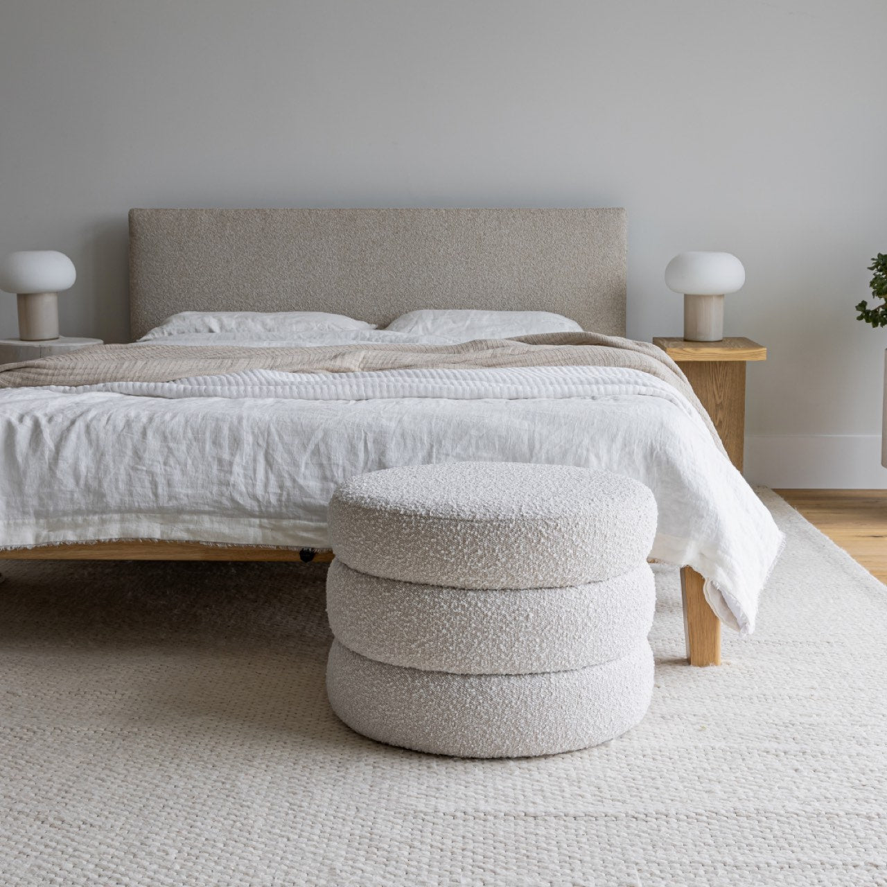 baseFiel Ottoman - Off White Boucle - S - Dekor Butik
