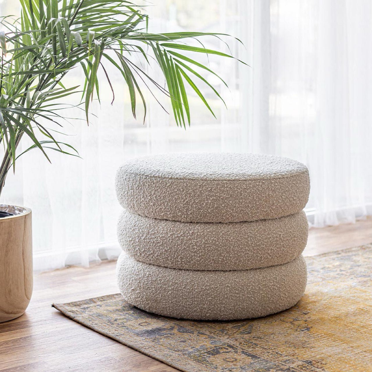 baseFiel Ottoman - Off White Boucle - S - Dekor Butik