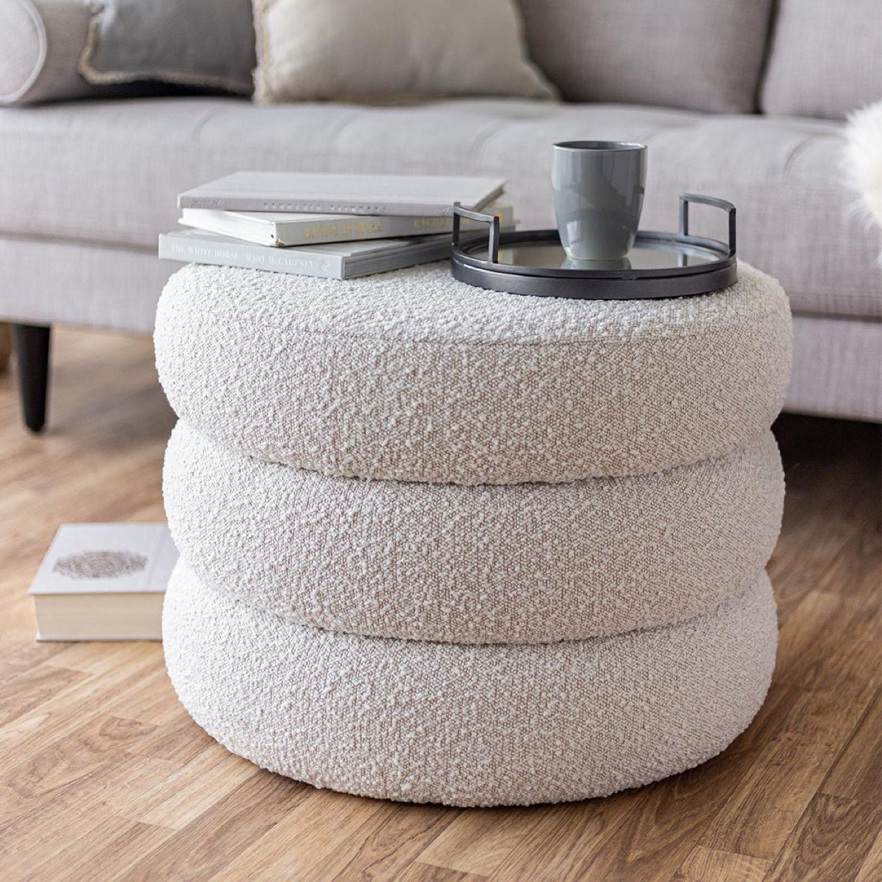 baseFiel Ottoman - Off White Boucle - S - Dekor Butik