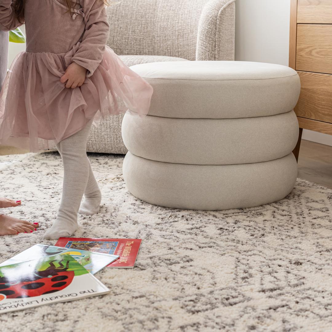 baseFiel Ottoman - Velvet Ecru - Dekor Butik