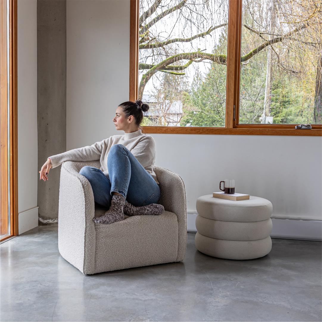 baseFiel Ottoman - Velvet Ecru - Dekor Butik