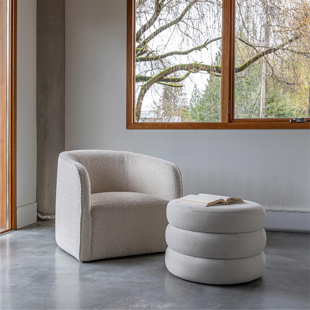 baseFiel Ottoman - Velvet Ecru - Dekor Butik