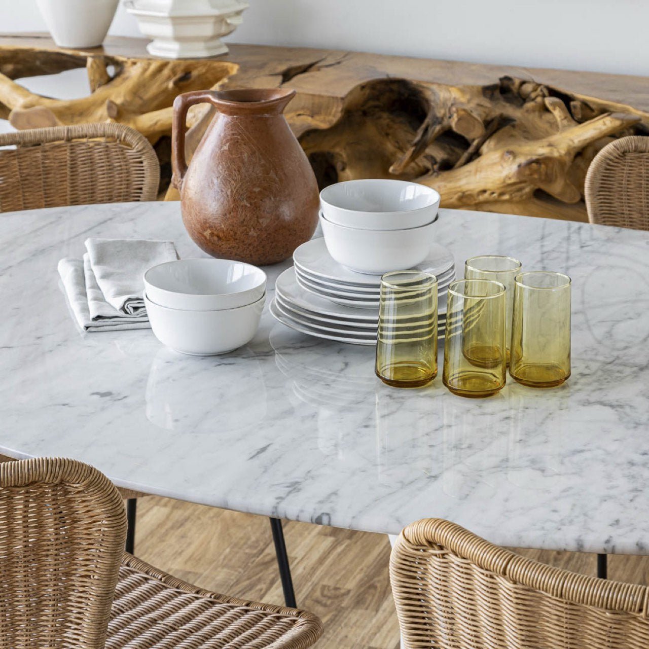 baseFlute Dining Table - Oval - Dekor Butik