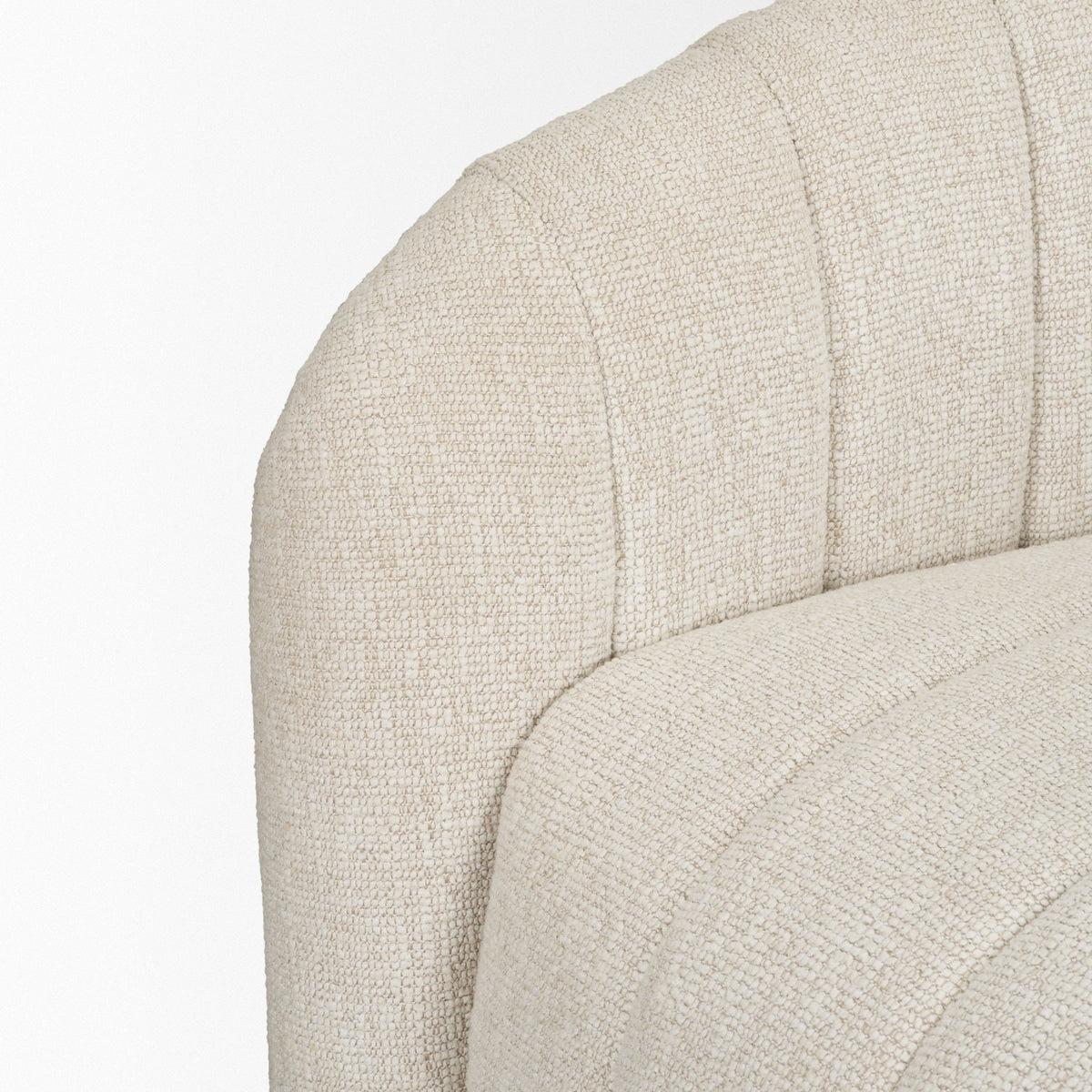 Fonda Cream Fabric w/ Natural Jute Swivel Accent Chair - Dekor Butik