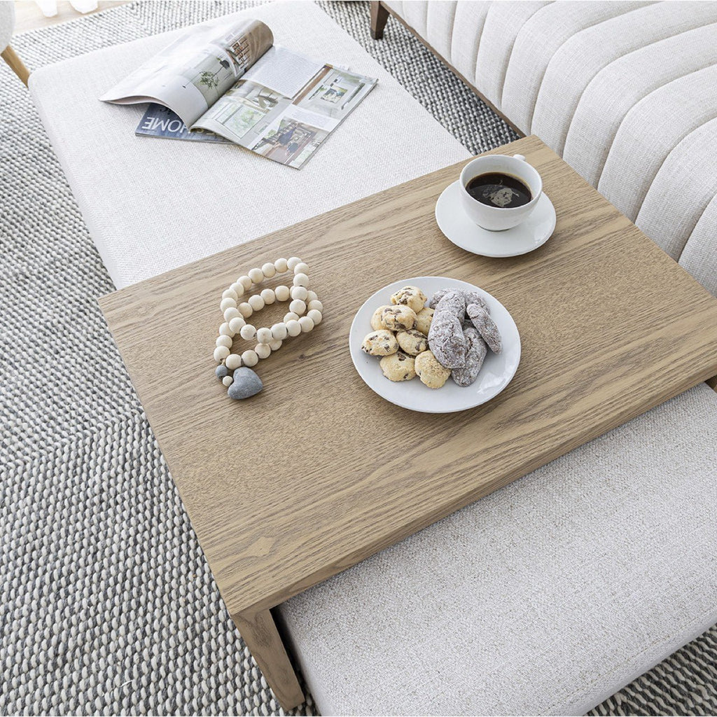 baseForest Coffee Ottoman - Cream and Blonde Oak - Dekor Butik