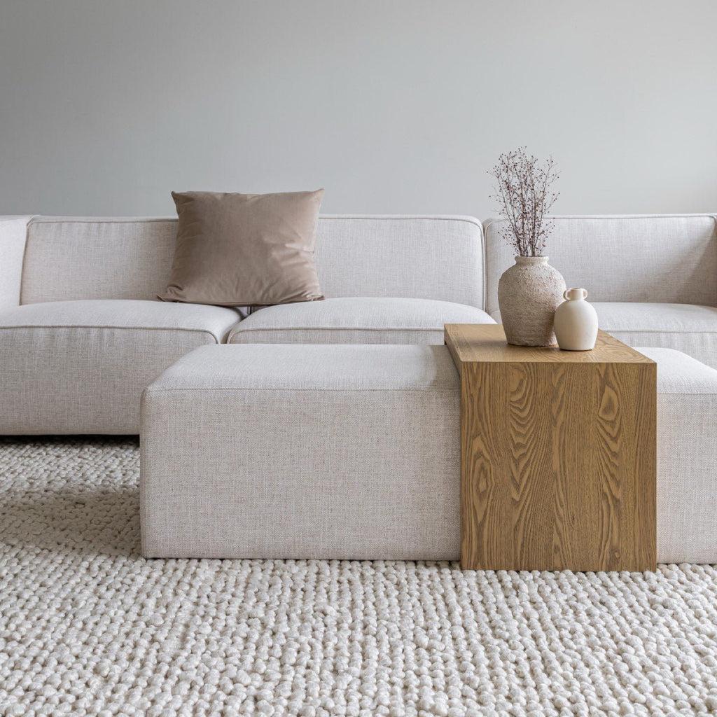 baseForest Coffee Ottoman - Cream and Blonde Oak - Dekor Butik