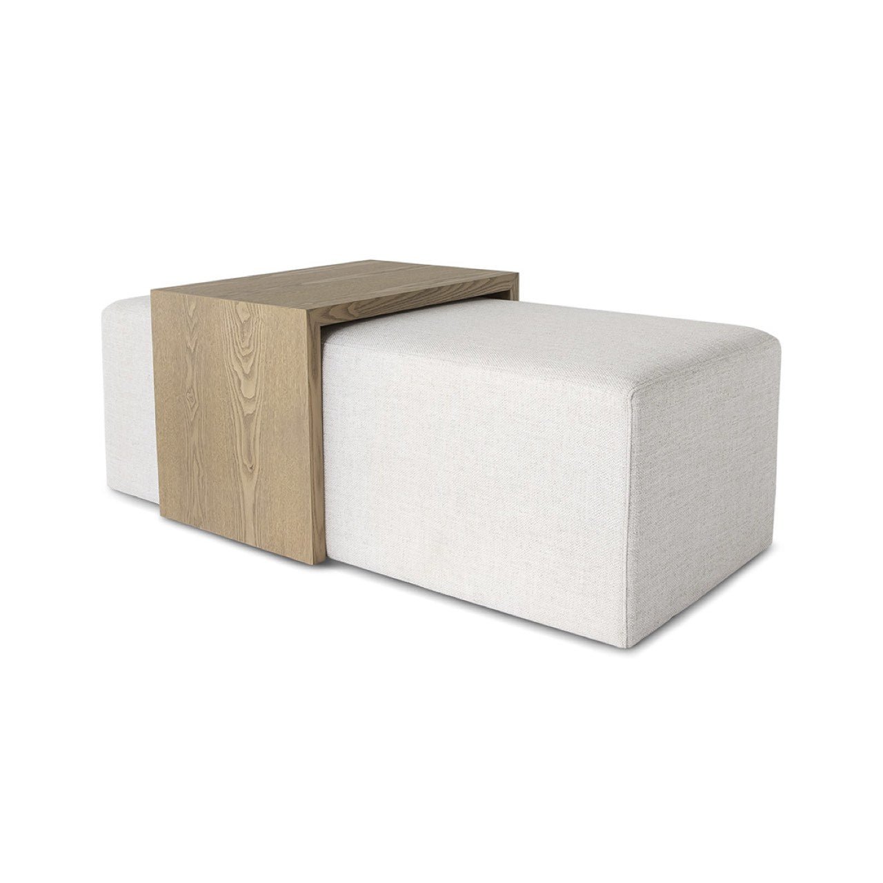 baseForest Coffee Ottoman - Cream and Blonde Oak - Dekor Butik