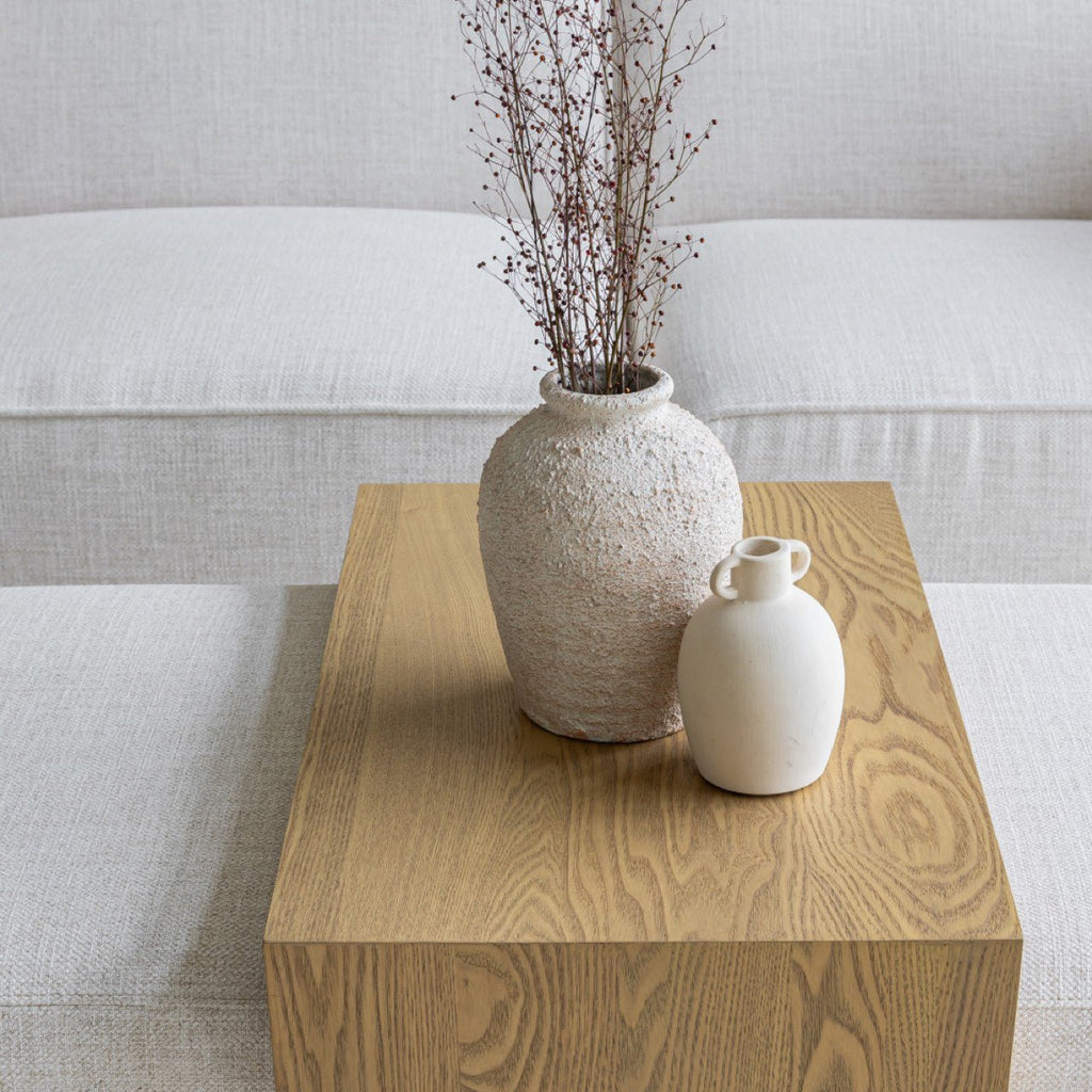 baseForest Coffee Ottoman - Cream and Blonde Oak - Dekor Butik