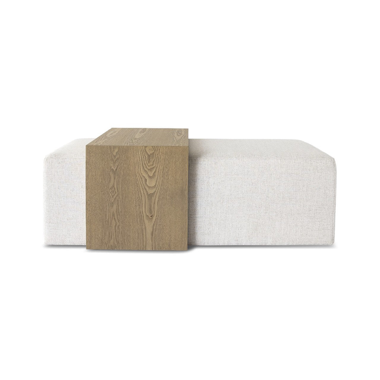 baseForest Coffee Ottoman - Cream and Blonde Oak - Dekor Butik