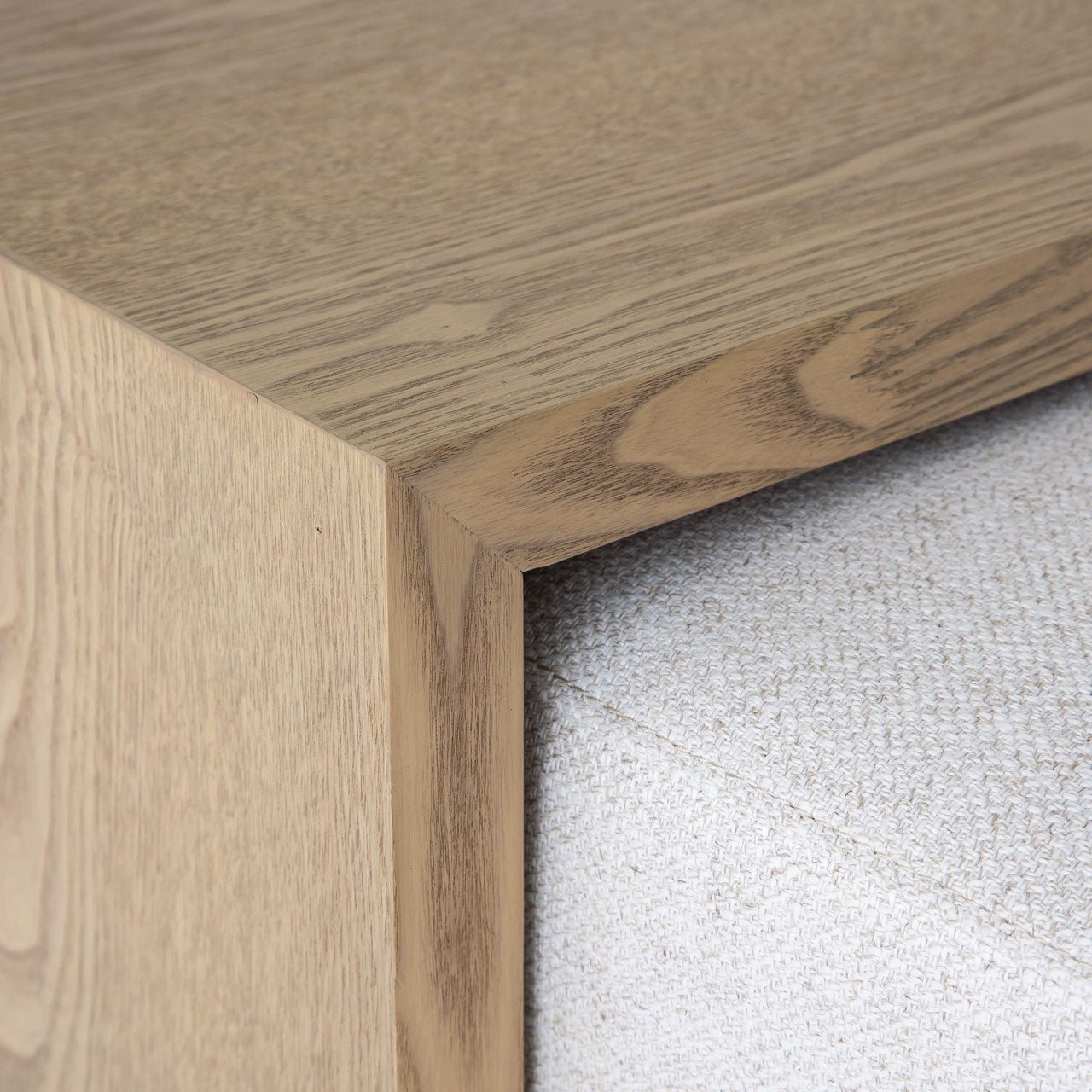baseForest Coffee Ottoman - Cream and Blonde Oak - Dekor Butik