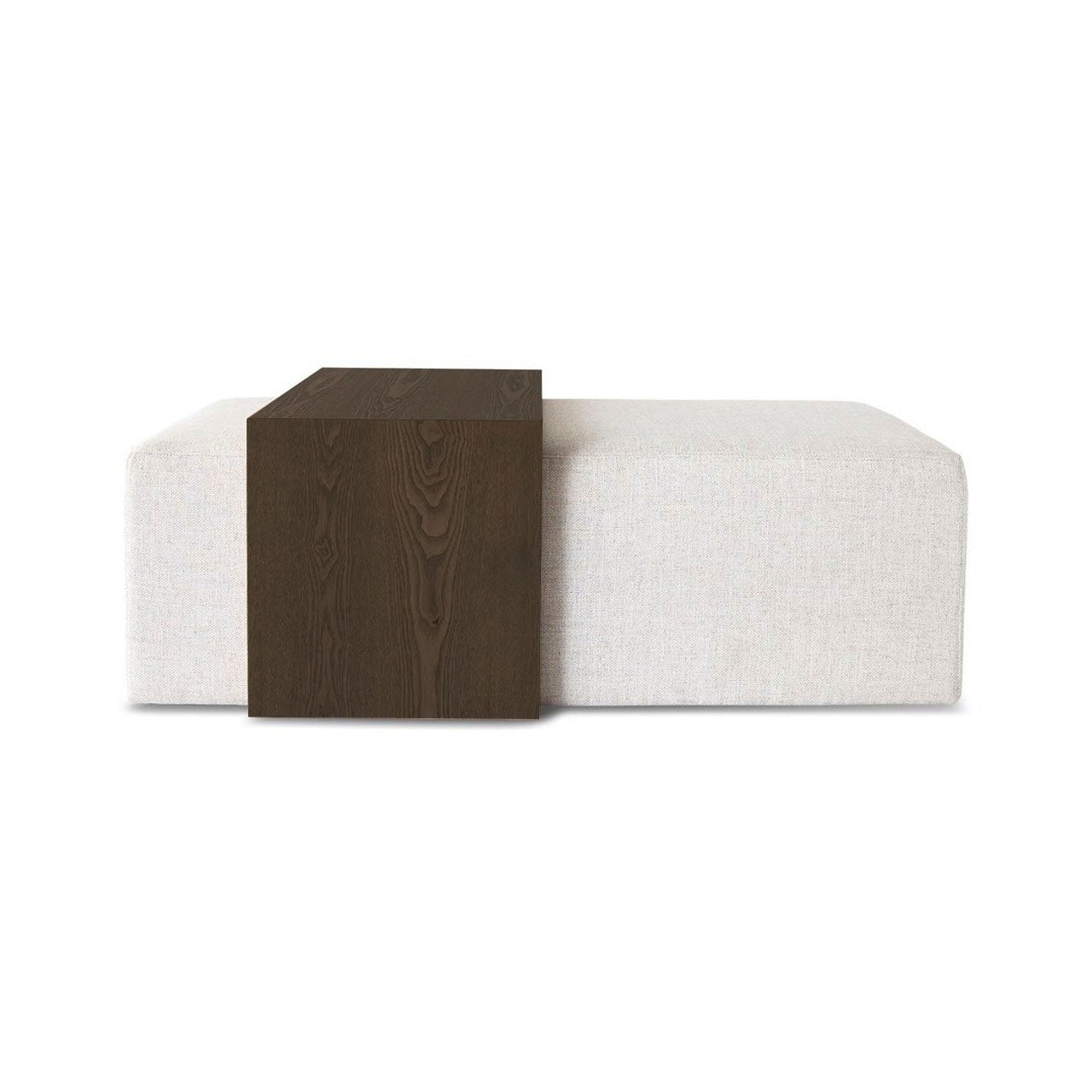 baseForest Coffee Ottoman - Cream and Dark Brown - Dekor Butik