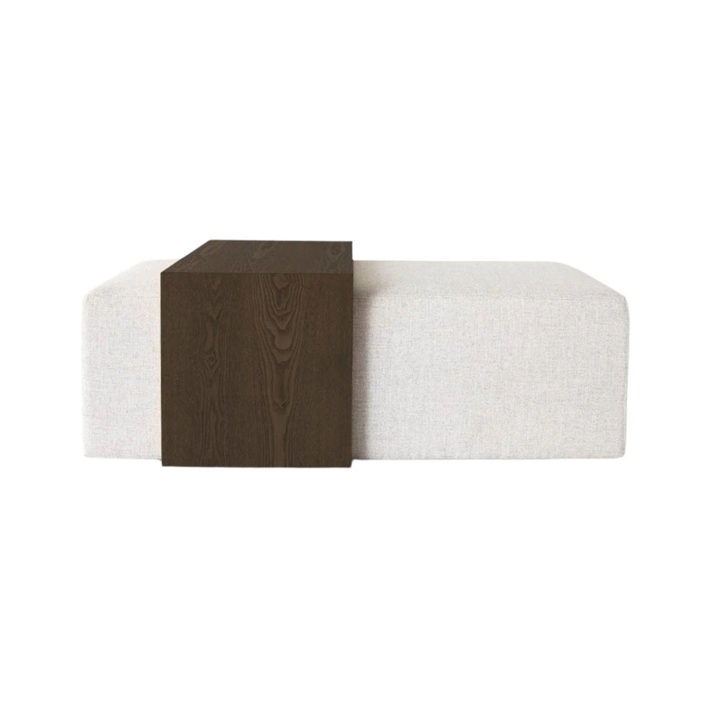 baseForest Coffee Ottoman - Cream and Dark Brown - Dekor Butik