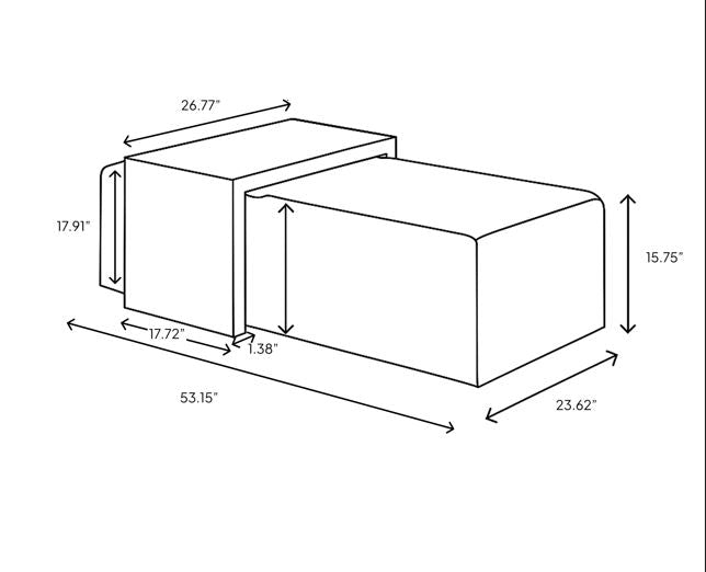 baseForest Coffee Ottoman - Cream and Dark Brown - Dekor Butik