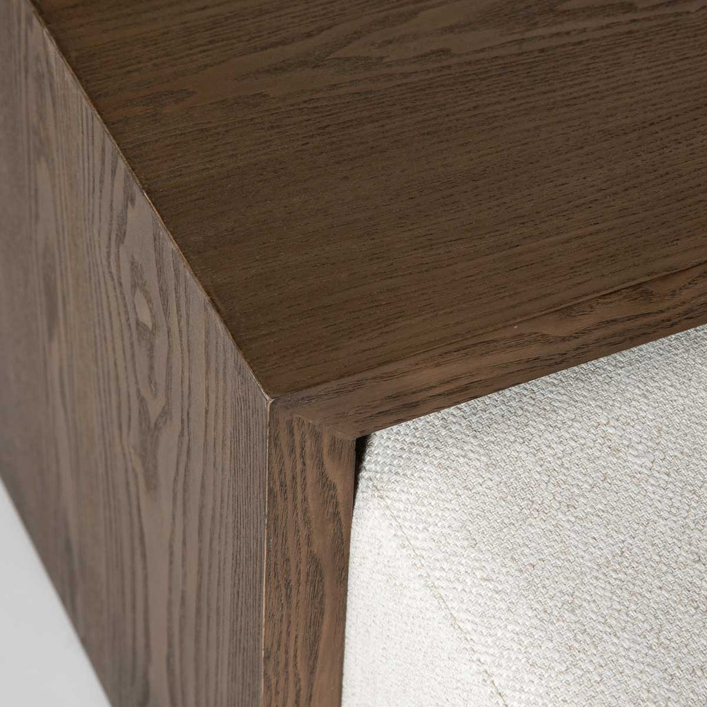 baseForest Coffee Ottoman - Cream and Dark Brown - Dekor Butik