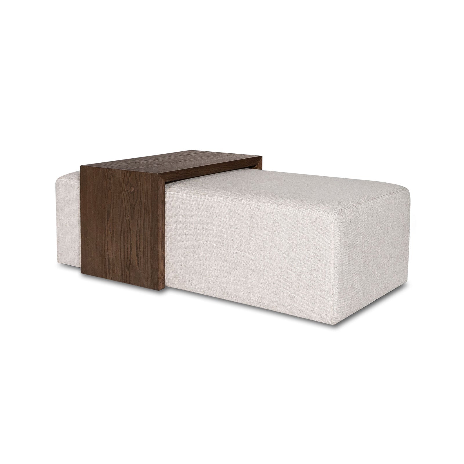 baseForest Coffee Ottoman - Cream and Dark Brown - Dekor Butik