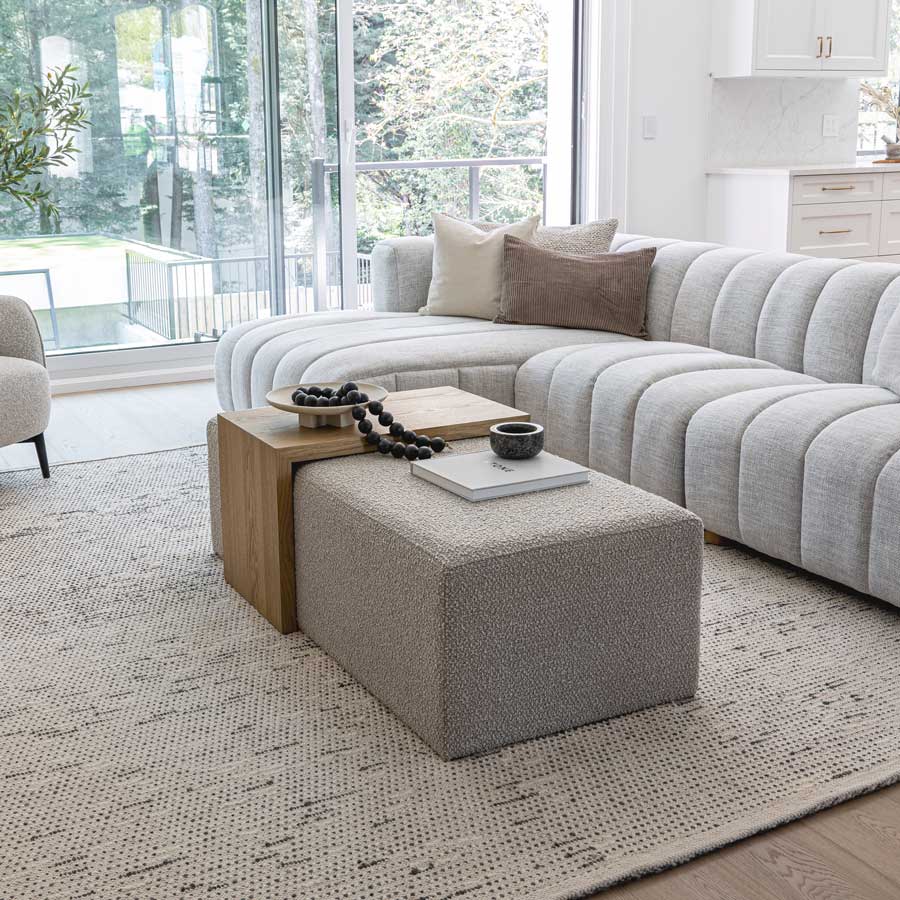 baseForest Coffee Ottoman - Truffle Boucle and Blonde Oak - Dekor Butik