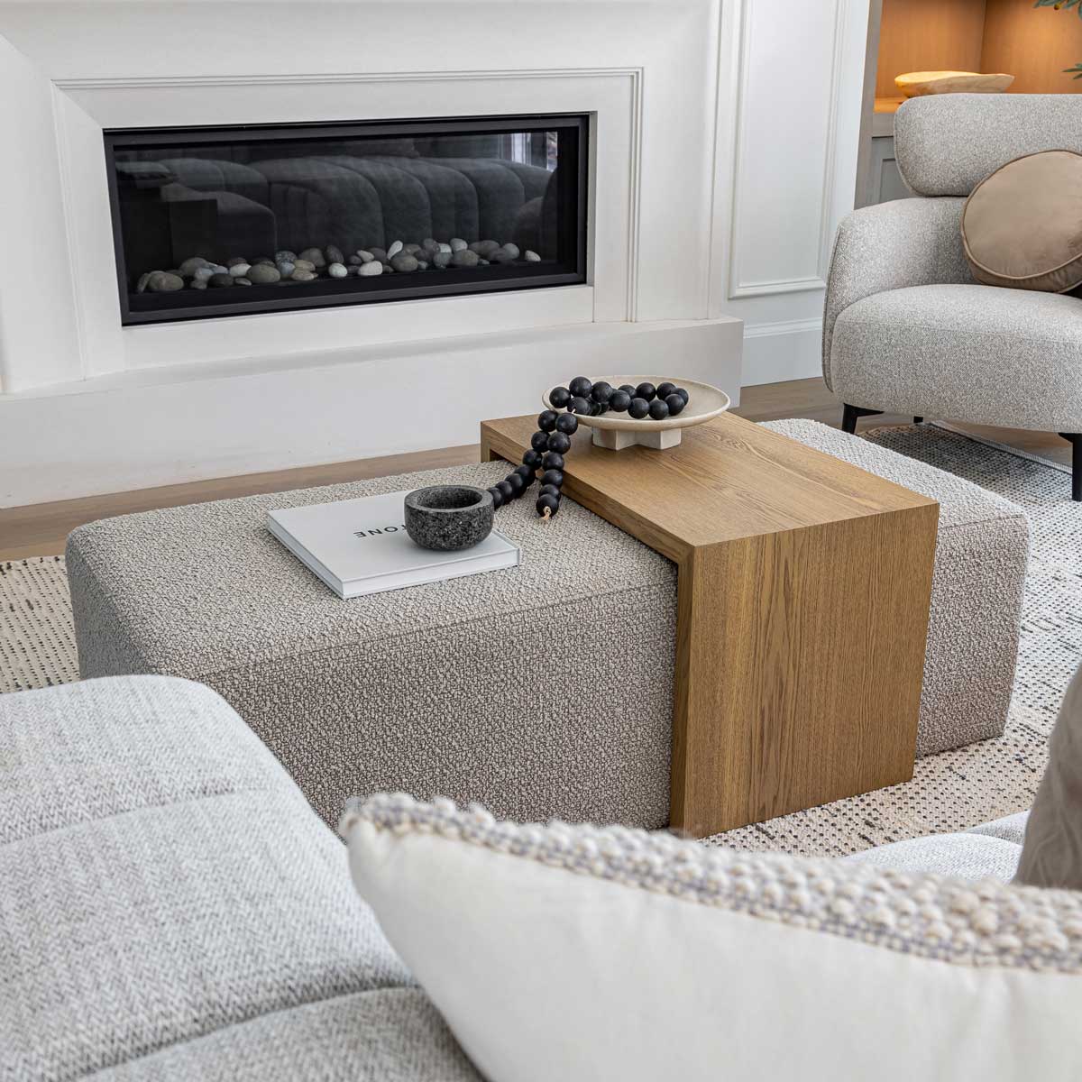 baseForest Coffee Ottoman - Truffle Boucle and Blonde Oak - Dekor Butik