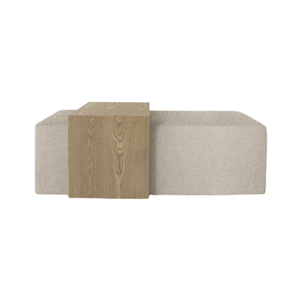 baseForest Coffee Ottoman - Truffle Boucle and Blonde Oak - Dekor Butik