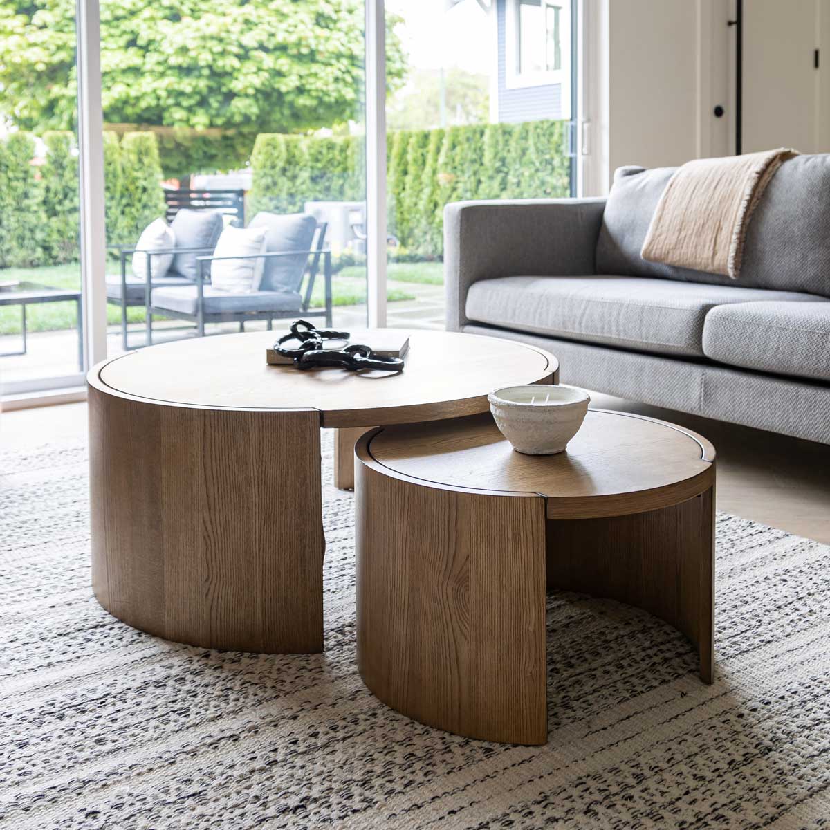 Forma Nesting Coffee Tables (Set of 2) - Rustic Oak - Dekor Butik
