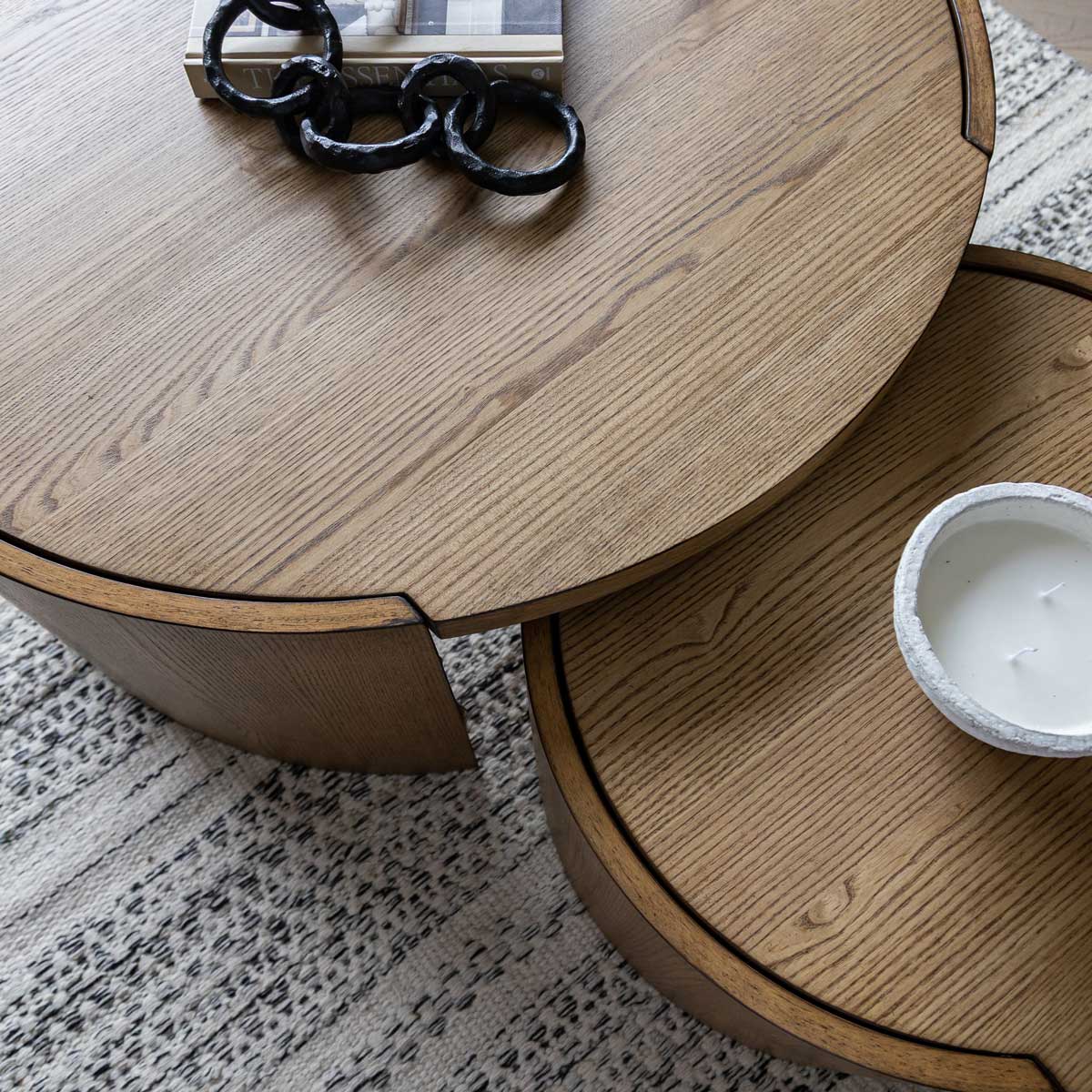 Forma Nesting Coffee Tables (Set of 2) - Rustic Oak - Dekor Butik