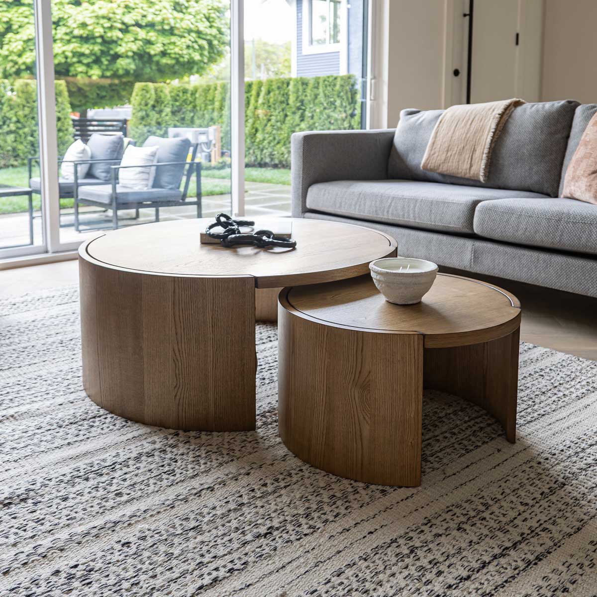 Forma Nesting Coffee Tables (Set of 2) - Rustic Oak - Dekor Butik