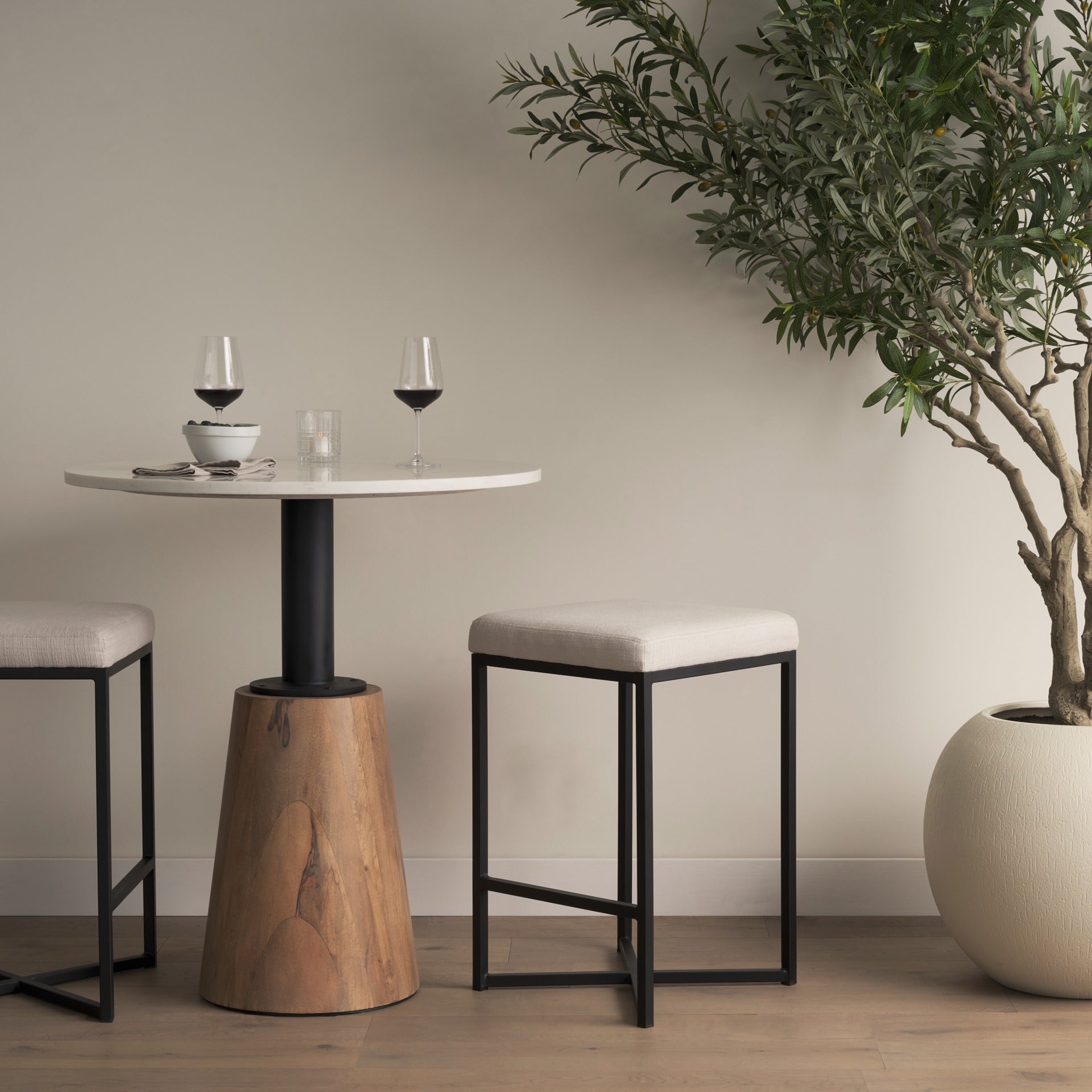 Frodo Fabric Seat Bar/Counter Stool - 2 Colors, 2 Sizes - Dekor Butik