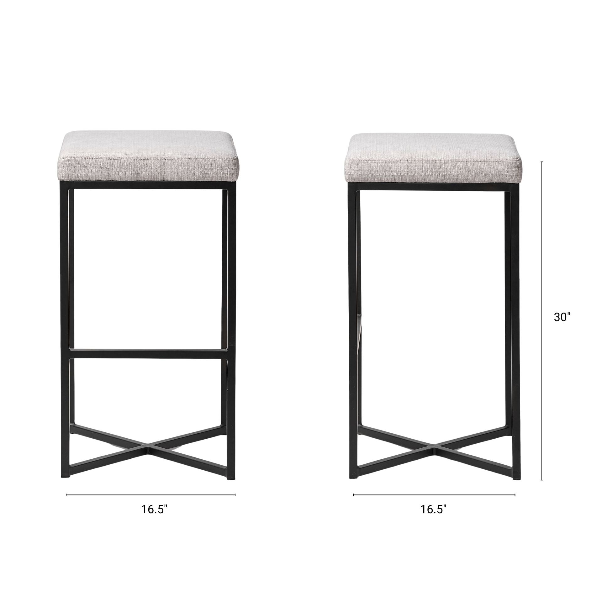 Frodo Fabric Seat Bar/Counter Stool - 2 Colors, 2 Sizes - Dekor Butik