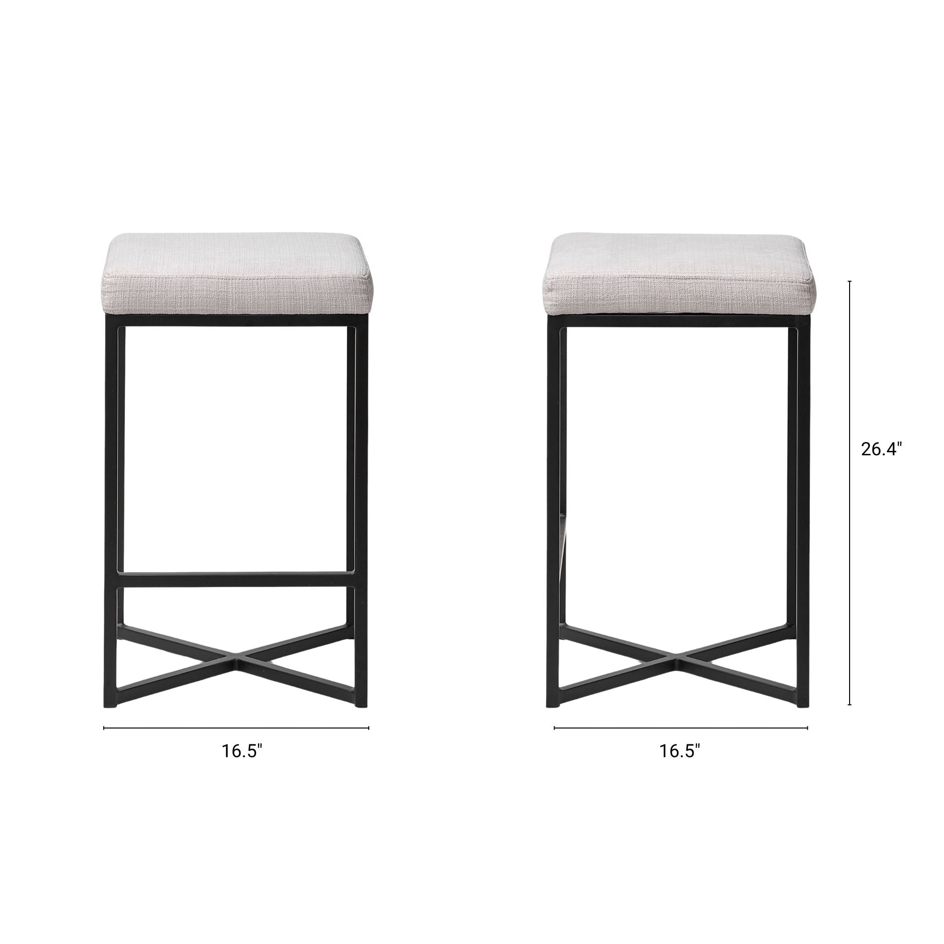 Frodo Fabric Seat Bar/Counter Stool - 2 Colors, 2 Sizes - Dekor Butik
