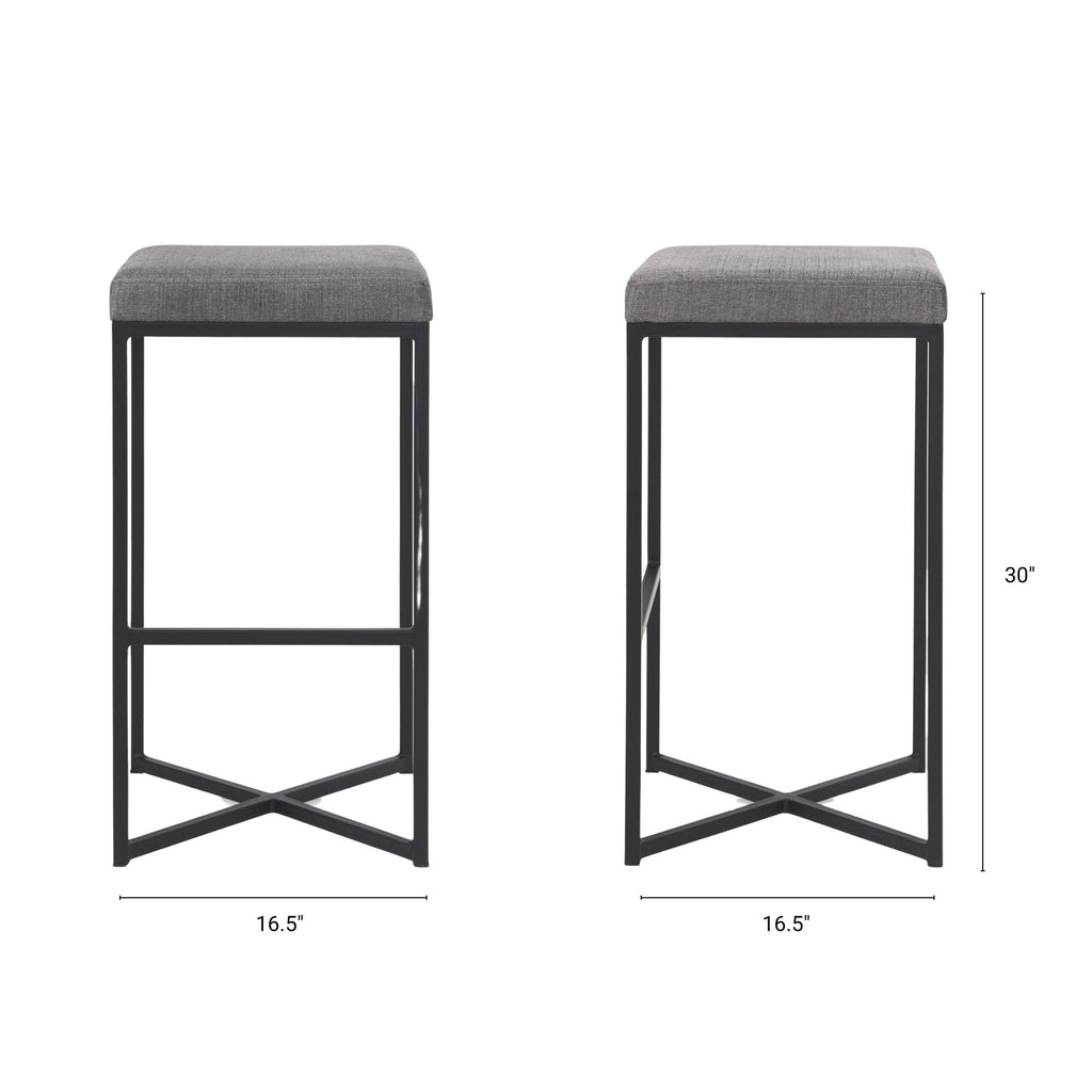 Frodo Fabric Seat Bar/Counter Stool - 2 Colors, 2 Sizes - Dekor Butik