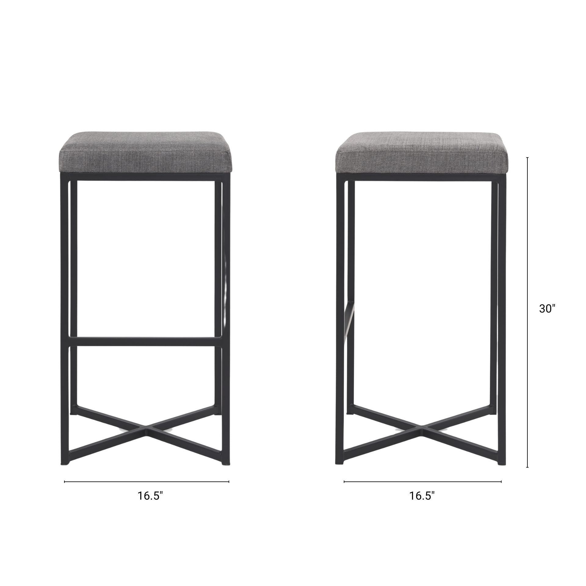 Frodo Fabric Seat Bar/Counter Stool - 2 Colors, 2 Sizes - Dekor Butik