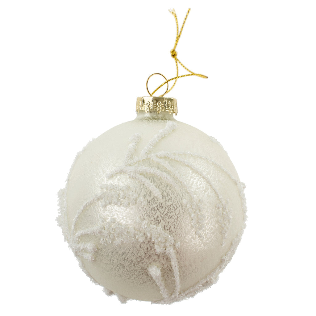 ChristmasFrosted Willow Glass Ornament - Dekor Butik