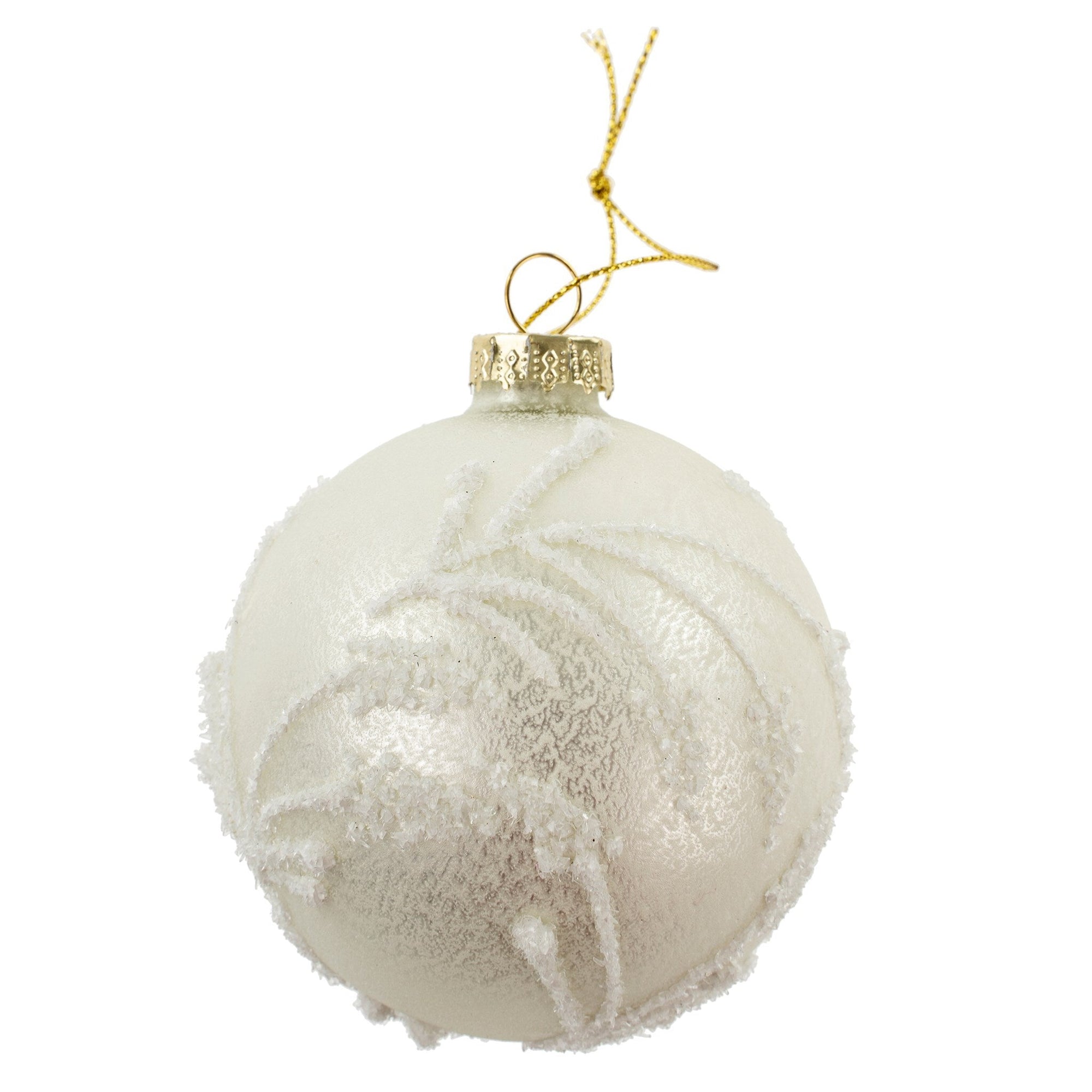 ChristmasFrosted Willow Glass Ornament - Dekor Butik