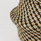 Gaia 17.7L x 17.7W x 20.5H Set of 3 Light and Dark Brown Cross Patterend Belly Seagrass Basket - Dekor Butik