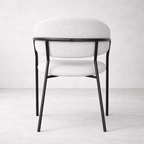 Geneva Bouclé Fabric Dining Chair, Ivory - Dekor Butik