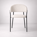 Geneva Bouclé Fabric Dining Chair, Ivory - Dekor Butik