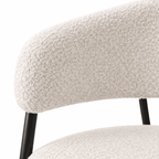 Geneva Bouclé Fabric Dining Chair, Ivory - Dekor Butik